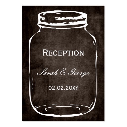 rustic mason jar wedding Reception Cards Business Card (front side)