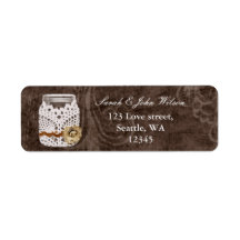 rustic mason jar wedding ,return address label