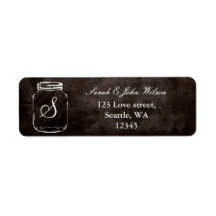 rustic mason jar wedding ,return address label