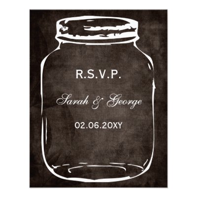 rustic mason jar wedding rsvp custom invite