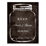 rustic mason jar wedding rsvp post cards