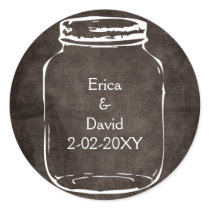 rustic mason jar wedding seals round stickers