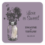Rustic Mason Jar &amp; Wildflowers Sticker