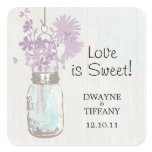 Rustic Mason Jar &amp; Wildflowers Sticker