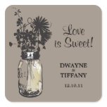 Rustic Mason Jar &amp; Wildflowers Sticker