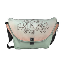 Rustic Mint and Peach Bohemian  Flourish Commuter Bags