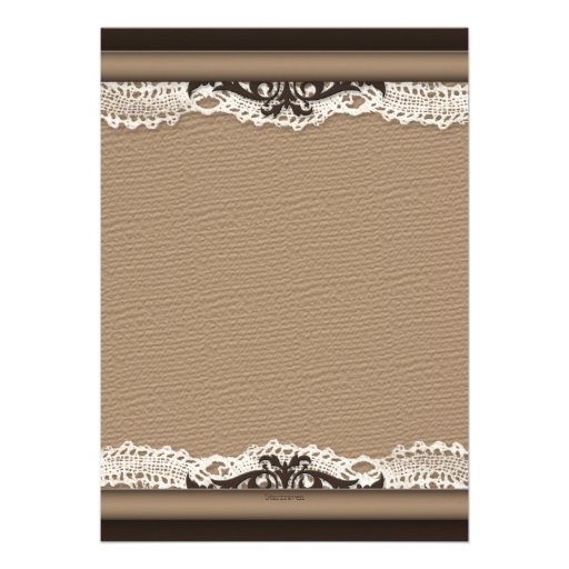 Rustic Monogram Burlap & Lace Bridal Shower Personalized Invites