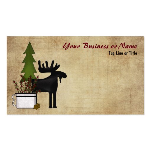 Rustic Mountain Country Moose Business Card (front side)