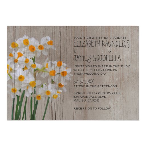 Rustic Narcissus Wedding Invitations