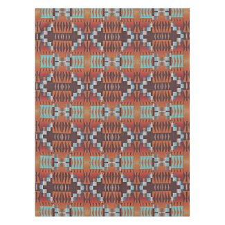 Rustic Native American Indian Cabin Mosaic Pattern Tablecloth