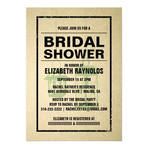 Rustic Night Light Bridal Shower Invitations