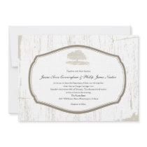 Rustic Oak Tree Barn Wedding Custom Announcements