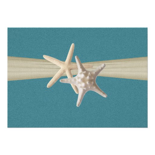 Rustic Ocean Starfish Bridal Shower Invitation