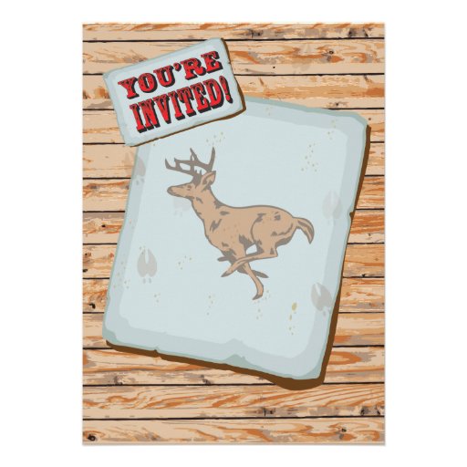 Rustic Old Buck Deer Hunting Birthday Party Custom Invitation