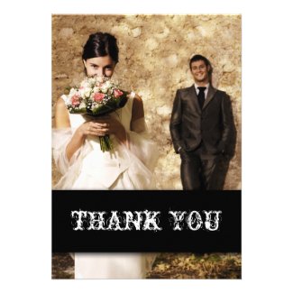 Rustic Wedding Photo Thank You Cards