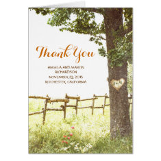   rustic old tree country wedding thank you cards greeting cards