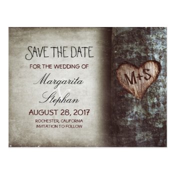 Rustic Old Tree Save The Date Postcards by jinaiji at Zazzle