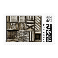Rustic Old Wood and Stone Building Stamp