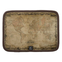 Rustic Old World Map Vintage Art Folio Planners