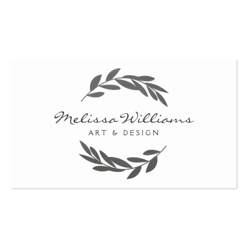 Rustic Olive Branch Wreath Logo Business Card (front side)