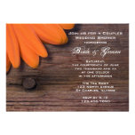 Rustic Orange Daisy Country Couples Wedding Shower Custom Invitations