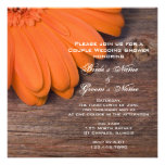 Rustic Orange Daisy Country Couples Wedding Shower Custom Invitations