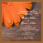 Rustic Orange Daisy Country Couples Wedding Shower invitations