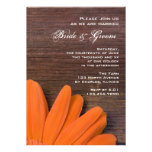Rustic Orange Daisy Country Wedding Invitation