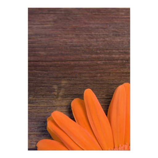Rustic Orange Daisy Country Wedding Invitation