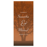 Rustic Orange Oak Tree Wedding Program Rack Card Design