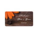 Rustic Orange Wedding Thank You Label