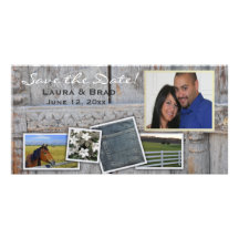 Rustic, outdoor, country - save the date picture card