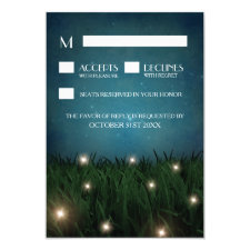 Rustic Outdoor Garden Firefly Wedding RSVP Cards