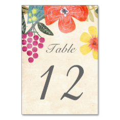   Rustic Paradise Table Number Card Table Card
