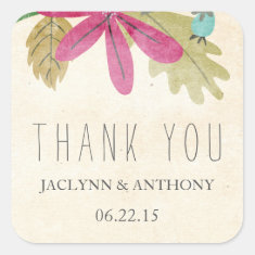   Rustic Paradise Thank You Favor Stickers