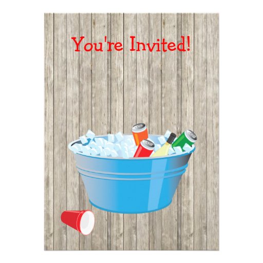 Rustic Party Drinks Invitations