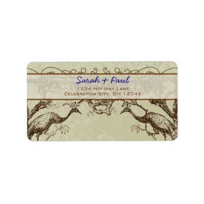 Rustic Peacock Return Address Label by samack 