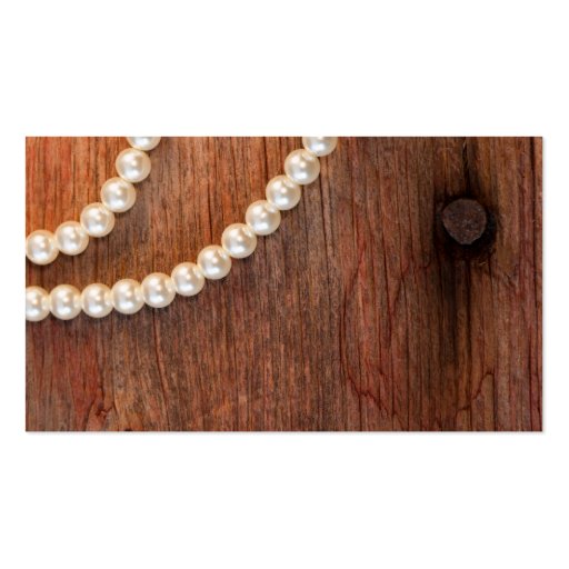 Rustic Pearls Country Wedding Favor Tags Business Card Template (back side)