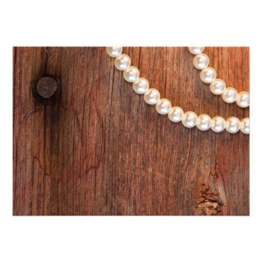 Rustic Pearls Country Wedding Invitation
