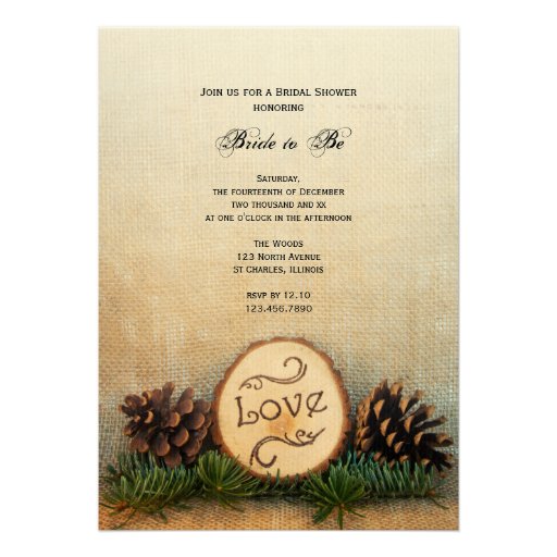 Rustic Pines Woodland Bridal Shower Invitation