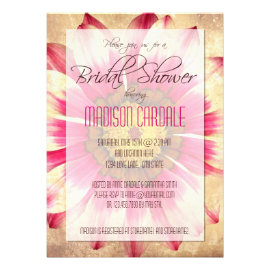 Rustic Pink Daisy Bridal Shower Invitations Personalized Invite