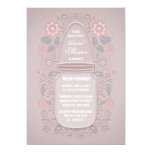 Rustic Pink Floral Mason Jar Bridal Shower Card