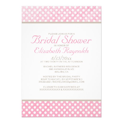 Rustic Polka Dot Bridal Shower Invitations