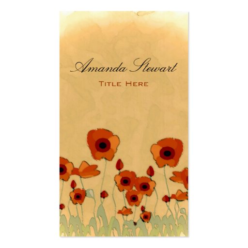 Rustic Poppy Business Card (front side)