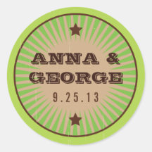 Rustic Poster: Apple Green Wedding Sticker Seal