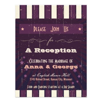 Rustic Poster: Aubergine Dream Reception Only Personalized Invite
