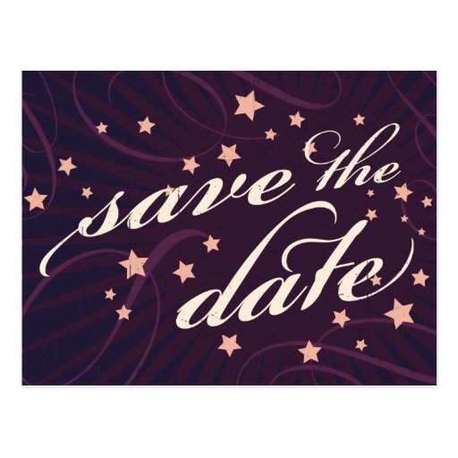 Rustic Poster: Aubergine Dream Save the Date Post Card
