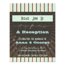 Rustic Poster: Blue & Cocoa Reception Only invitations