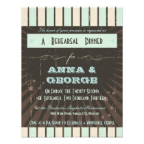 Rustic Poster: Blue & Cocoa Rehearsal Dinner invitations