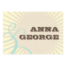 Rustic Poster: Blue & Cocoa Wedding Website business cards